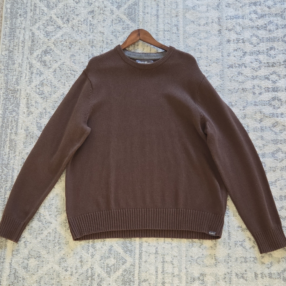 Eddie Bauer Men's Chocolate Crewneck Sweater